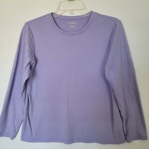 L.L. Bean Lavender Long Sleeve Shirt Size M Reg Fit Soft Casual